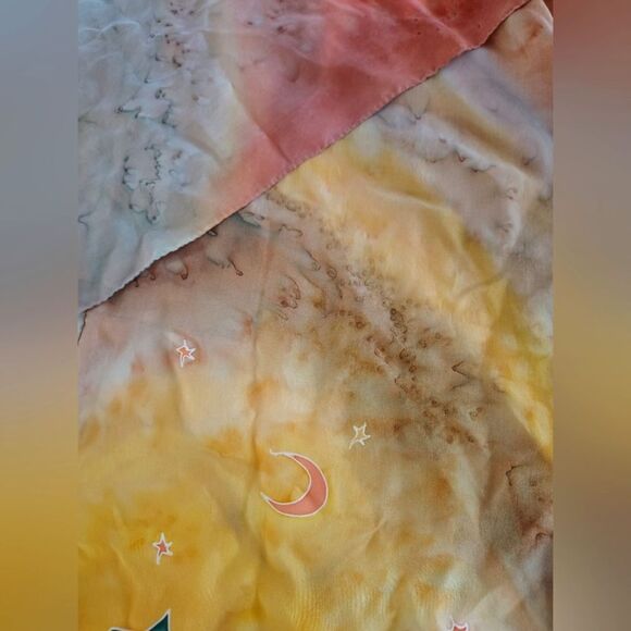 Vintage Handmade 💯 Long Silk Scarf Artisan Landscape - Picture 10 of 14